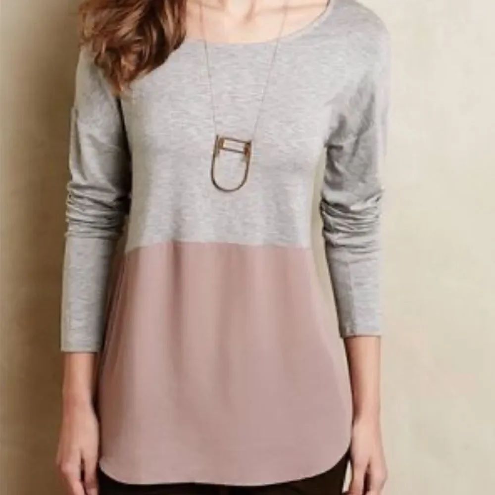 Anthropologie Meadow Rue Colorblock Long Sleeve Shirt Women’s Small